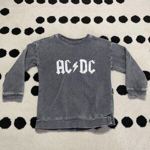 ACDC H&M Unisex Kids Sweatshirt Gray Long Sleeve Crewneck Pullover